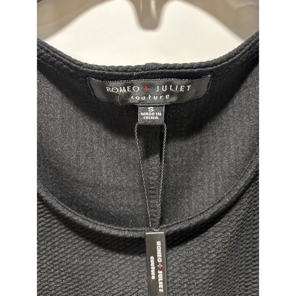 Romeo + Juliet Couture Black Textured Sleeveless Dress With Waist Tie Size Small - Picture 5 of 10